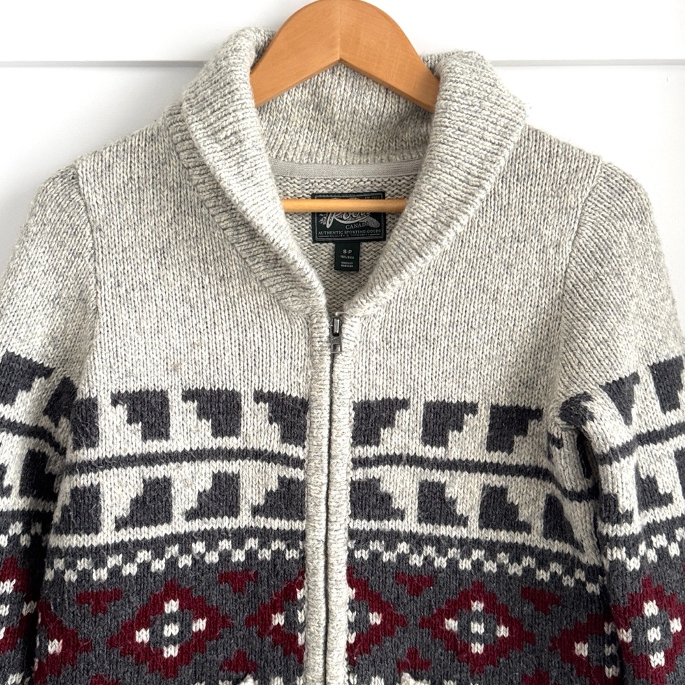 Roots Full Zip Knit Cardigan Sweater Wool Blend Size S - Picture 2 of 7
